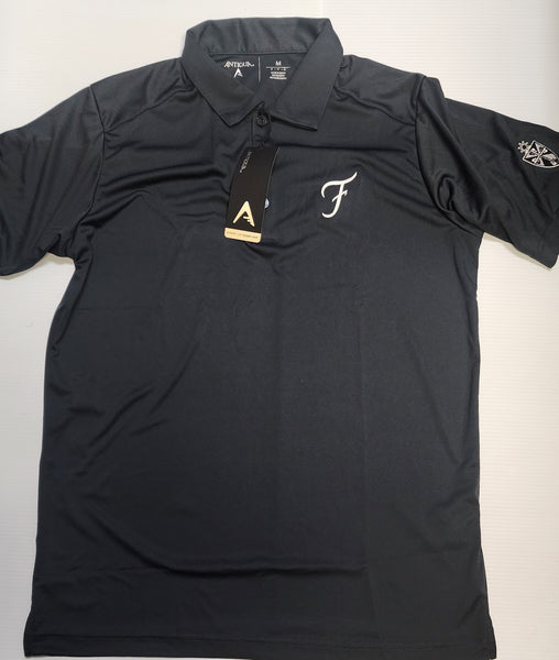 Smoke Gray Embroidered Shield Antigua Brand Golf Shirt