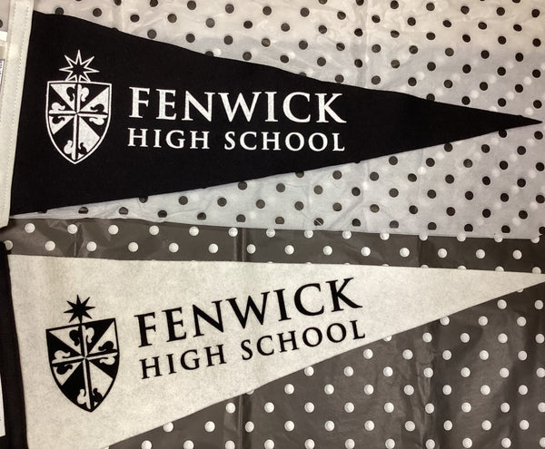 Black and White Fenwick High School Pennants