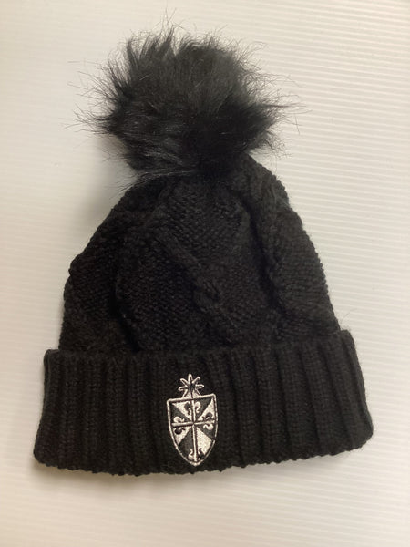 Women's Black Fenwick Winter Hat w/ Pom