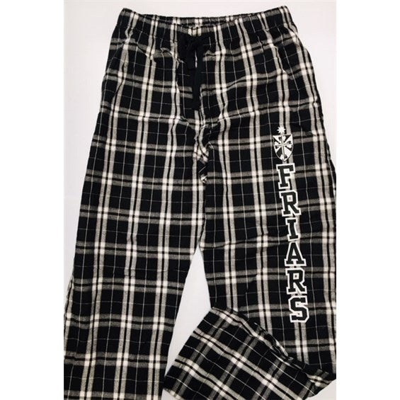 Black Plaid Flannel Pajama Bottoms