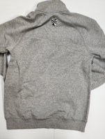 Embroidered Cursive F 1/4 Zip sweatshirt-Light Gray