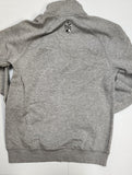 Embroidered Cursive F 1/4 Zip sweatshirt-Light Gray