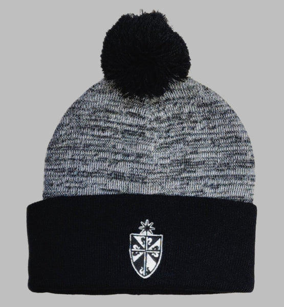 Cuff Shield Pom Beanie