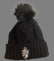 Women's Black Fenwick Winter Hat w/ Pom