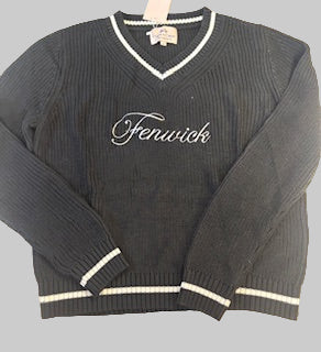 Pearls & Camo Retro V neck Sweater