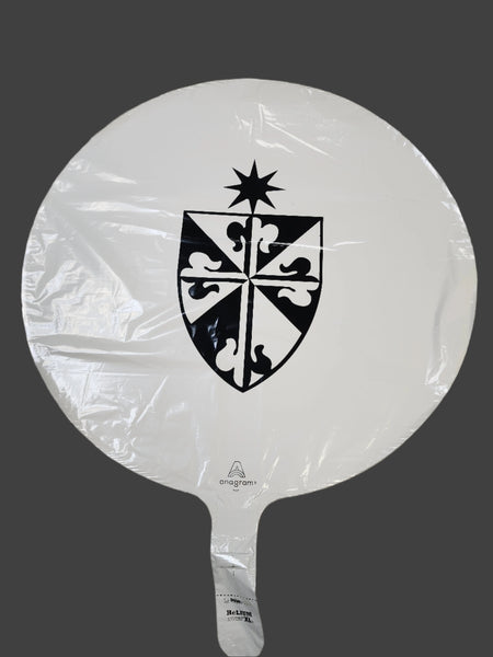 Shield White Foil Balloon 17"